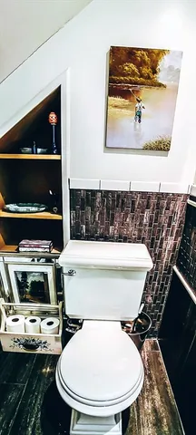 a bathroom with a toilet and a sink