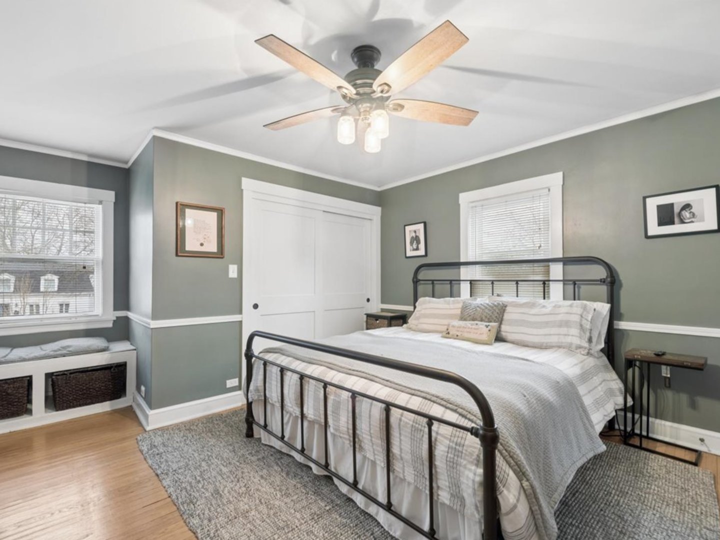 518 Vine Avenue Park Ridge, IL 60068 - Photo 14 of 27 a bedroom with a bed and a chandelier