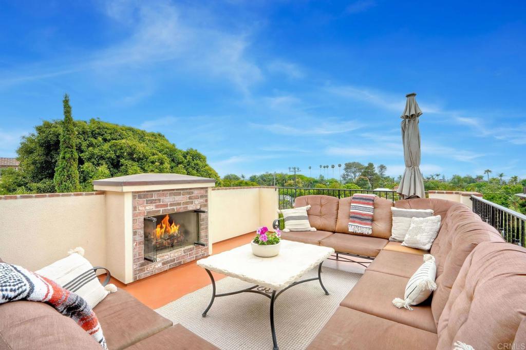 1007 Eolus Avenue Encinitas, CA 92024 - Photo 16 of 49 Ocean View Deck with Fireplace