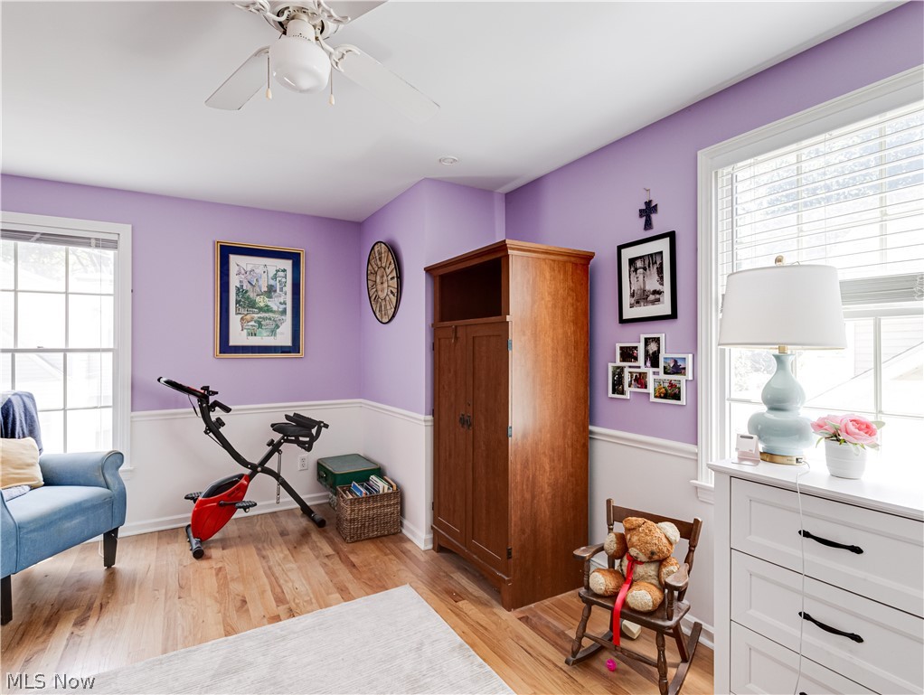 2000 Wiltshire Road Akron, OH 44313 - Photo 24 of 27 Sitting room with a healthy amount of sunlight, ceiling fan, and light wood-type flooring