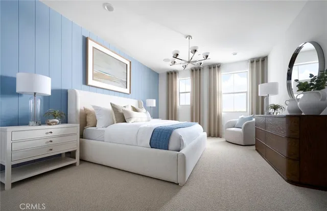 a bedroom with bed and window