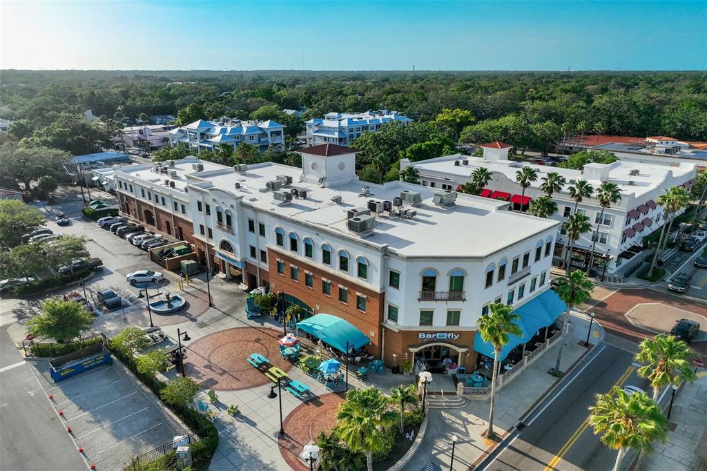 243 South McMullen Booth Road, Unit 29 Clearwater, FL 33759 - Photo 17 of 20 an aerial view of a house with a swimming pool outdoor seating and yard