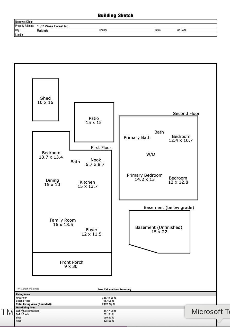 1307 Wake Forest Road Raleigh, NC 27604 - Photo 52 of 52 Floor Plan
