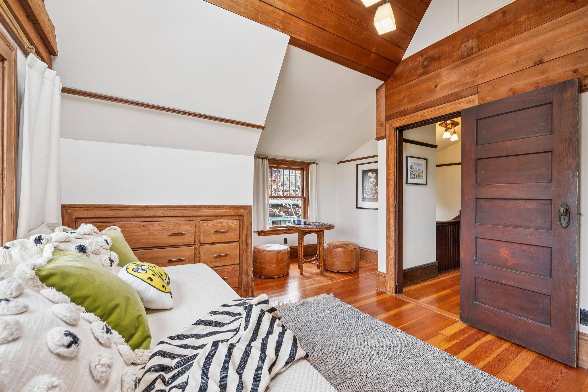 2012 Rose Street Berkeley, CA 94709 - Photo 29 of 57 Bedroom with hardwood / wood-style flooring and lofted ceiling