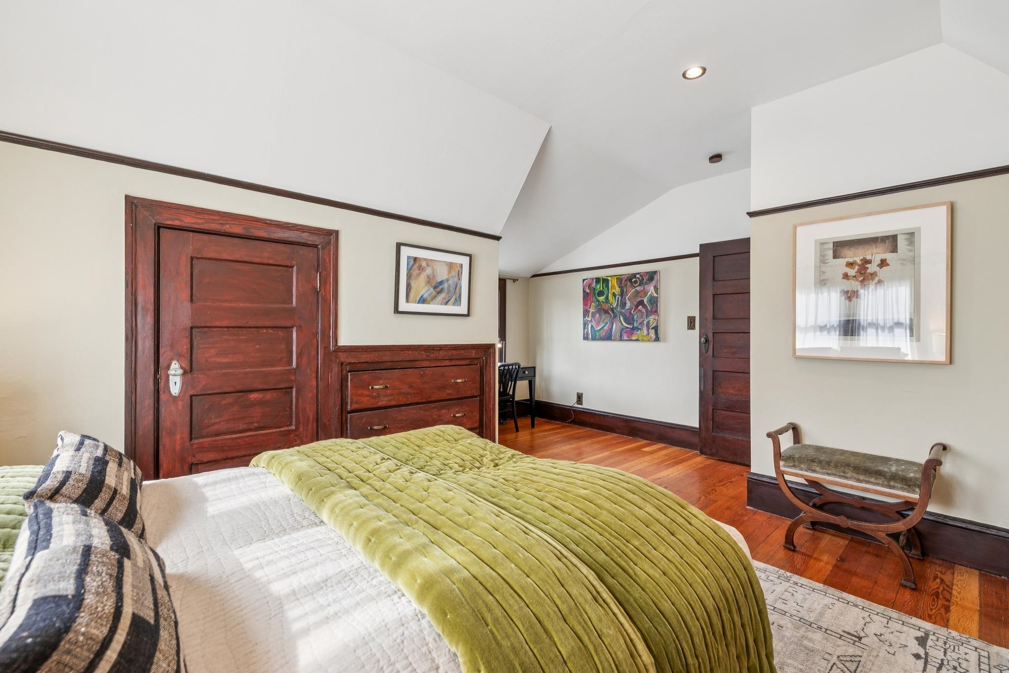 2012 Rose Street Berkeley, CA 94709 - Photo 40 of 57 Bedroom featuring hardwood / wood-style flooring and lofted ceiling