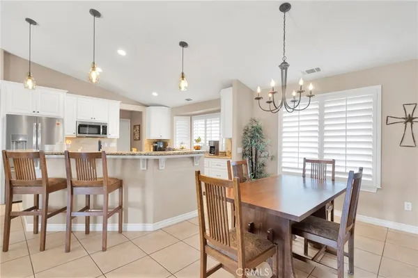 a view of a dining room and livingroom view