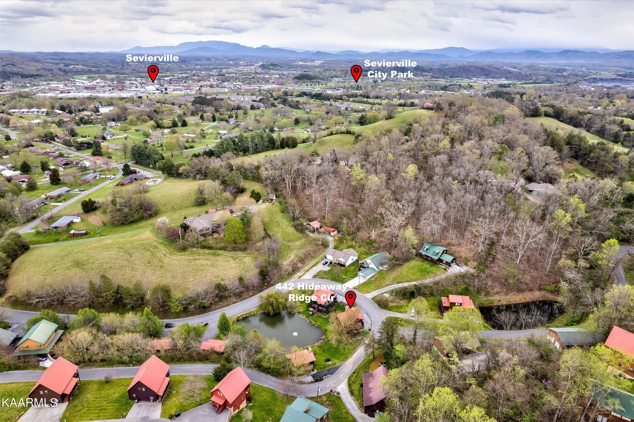 442 Hideaway Ridge Circle Sevierville, TN 37862 - Photo 31 of 40 an aerial view of residential houses with outdoor space
