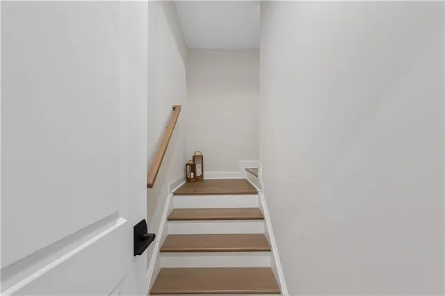a view of a lobby with chair and table