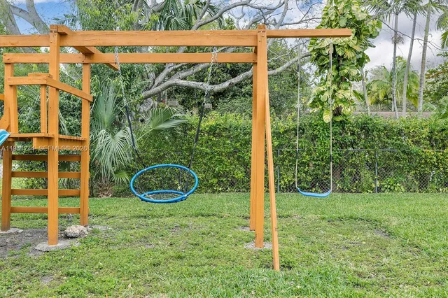 a backyard of a house with lots of green space