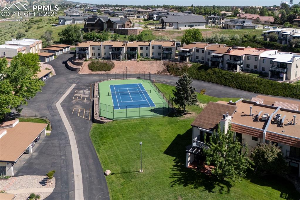 910 Fontmore Road, Unit B Colorado Springs, CO 80904 - Photo 28 of 32 an aerial view of a house with garden space lake view and mountain view in back