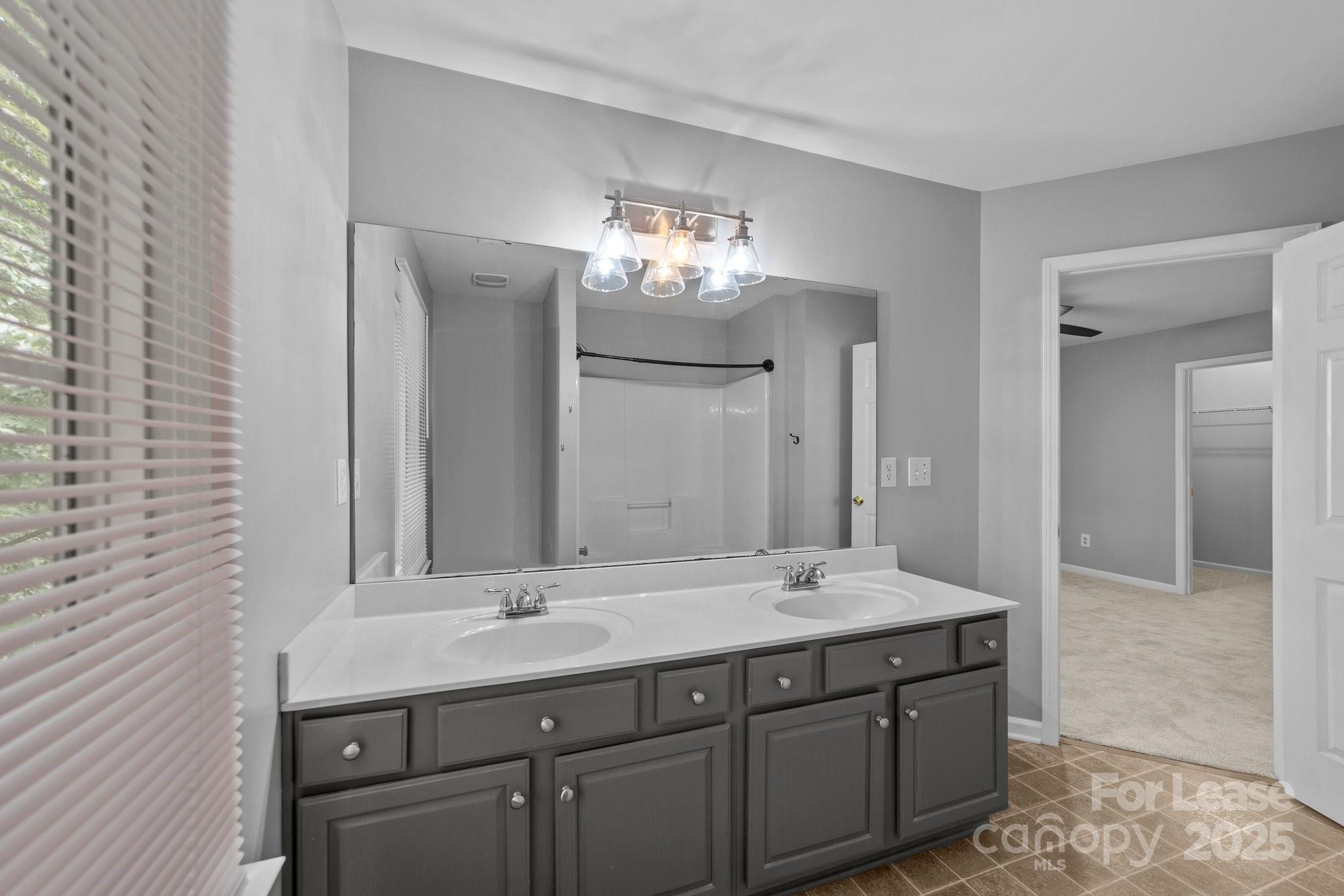 17562 Caldwell Track Drive Cornelius, NC 28031 - Photo 20 of 38 a bathroom with double vanity sinks and a mirror