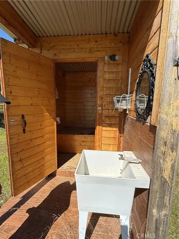 a backyard of a house with seating space