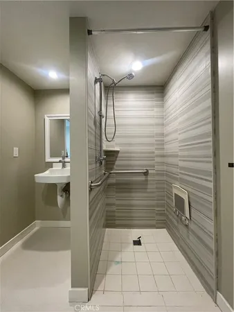 a bathroom with a shower