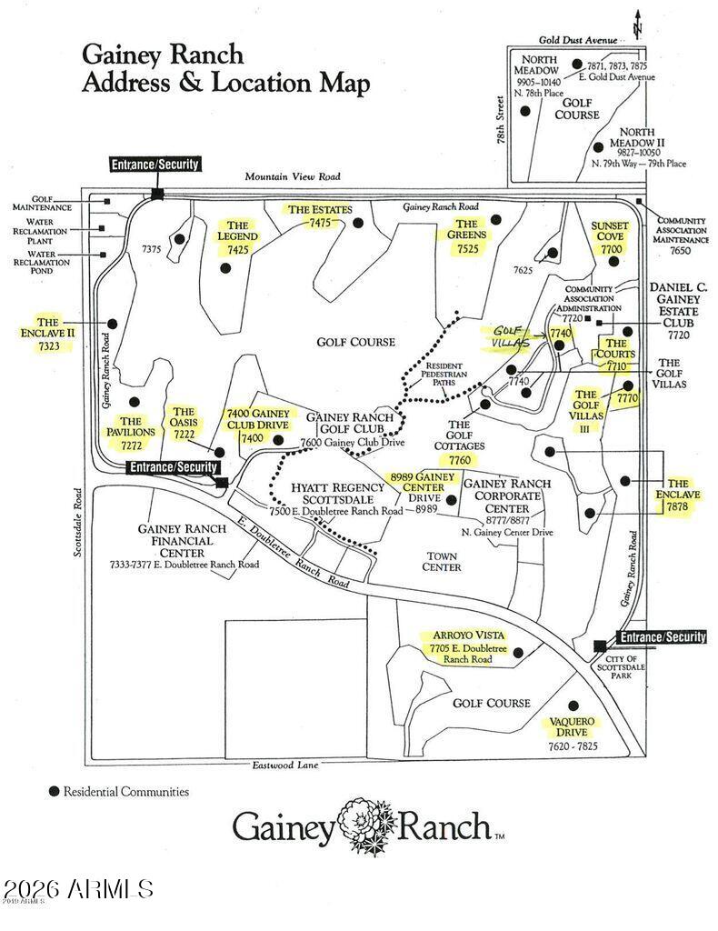 7272 East Gainey Ranch Road, Unit 124 Scottsdale, AZ 85258 - Photo 36 of 36 GAINEY RANCH MAP