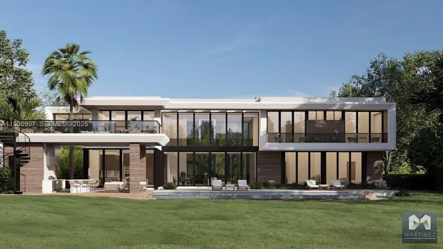 a front view of building with yard