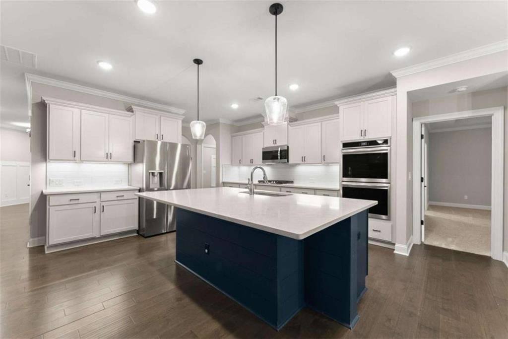 876 Sweetgrass Drive Demorest, GA 30535 - Photo 15 of 56 a kitchen with kitchen island a sink appliances and cabinets