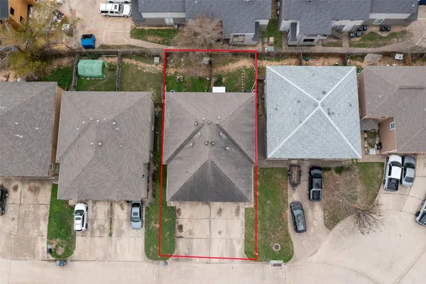 an aerial view of multiple house