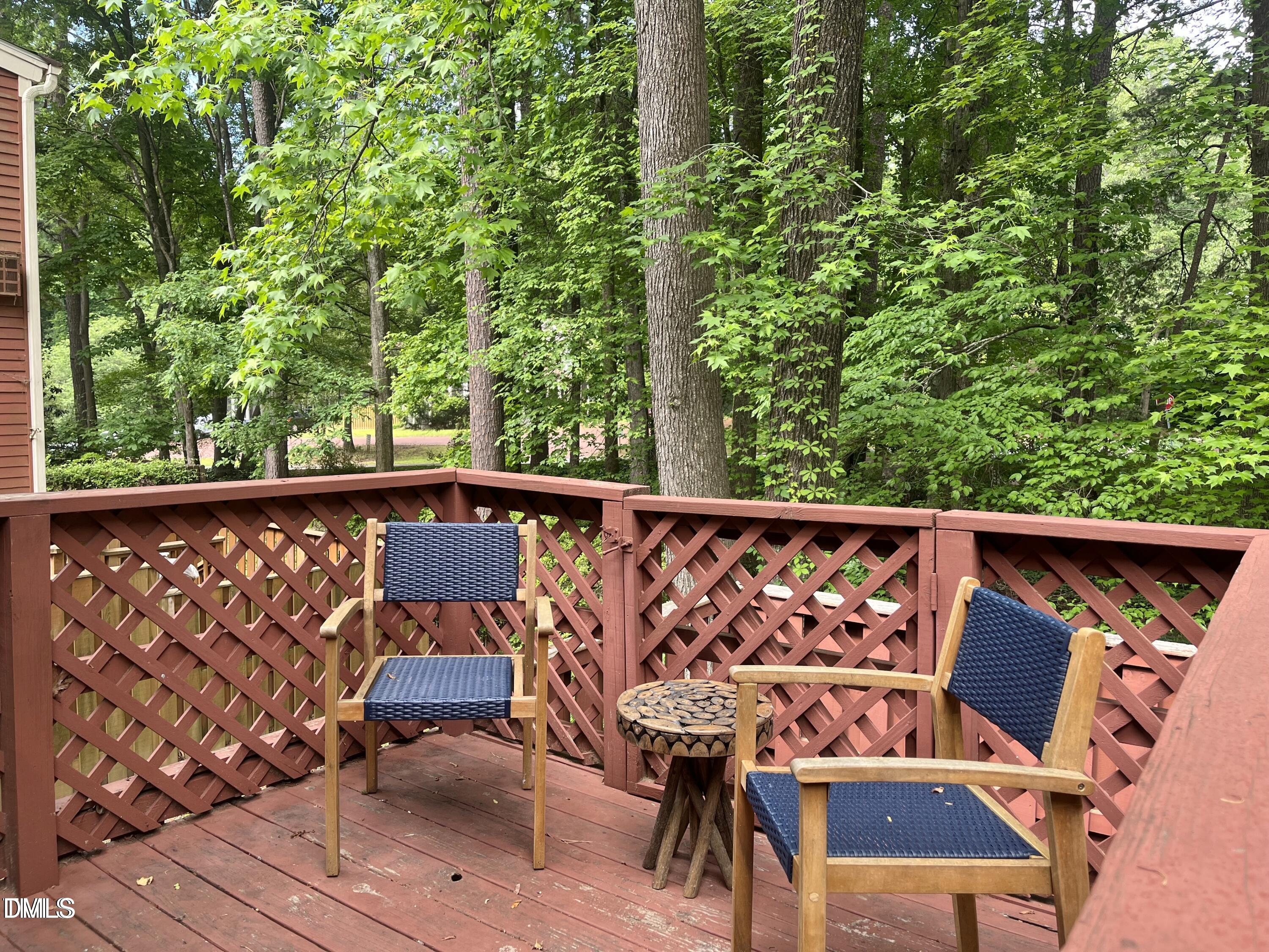 1707 Falls Church Road Raleigh, NC 27609 - Photo 21 of 22 a view of balcony with wooden floor and outdoor seating