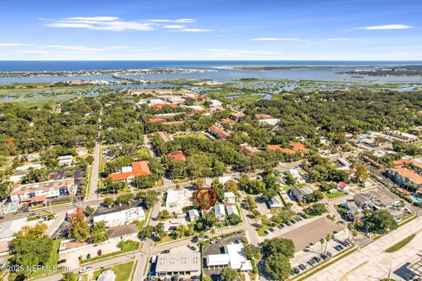 an aerial view of residential building with outdoor space