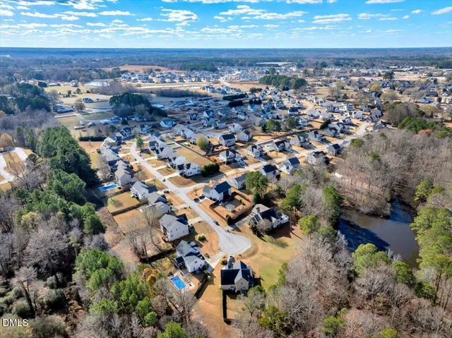 an aerial view of multiple house