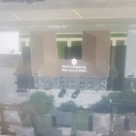 a view of a glass door