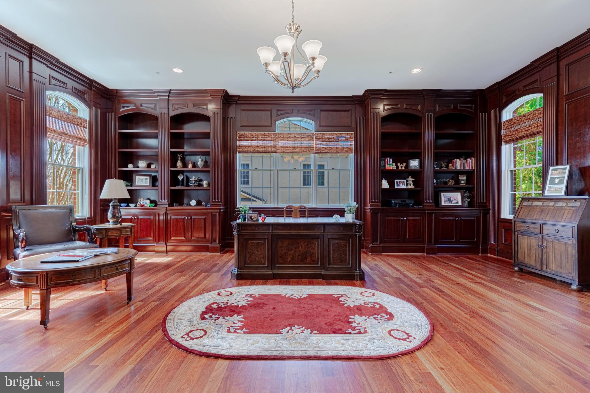 10100 Gary Road Potomac, MD 20854 - Photo 9 of 71 Glorious oversized wood-paneled office w/fireplace