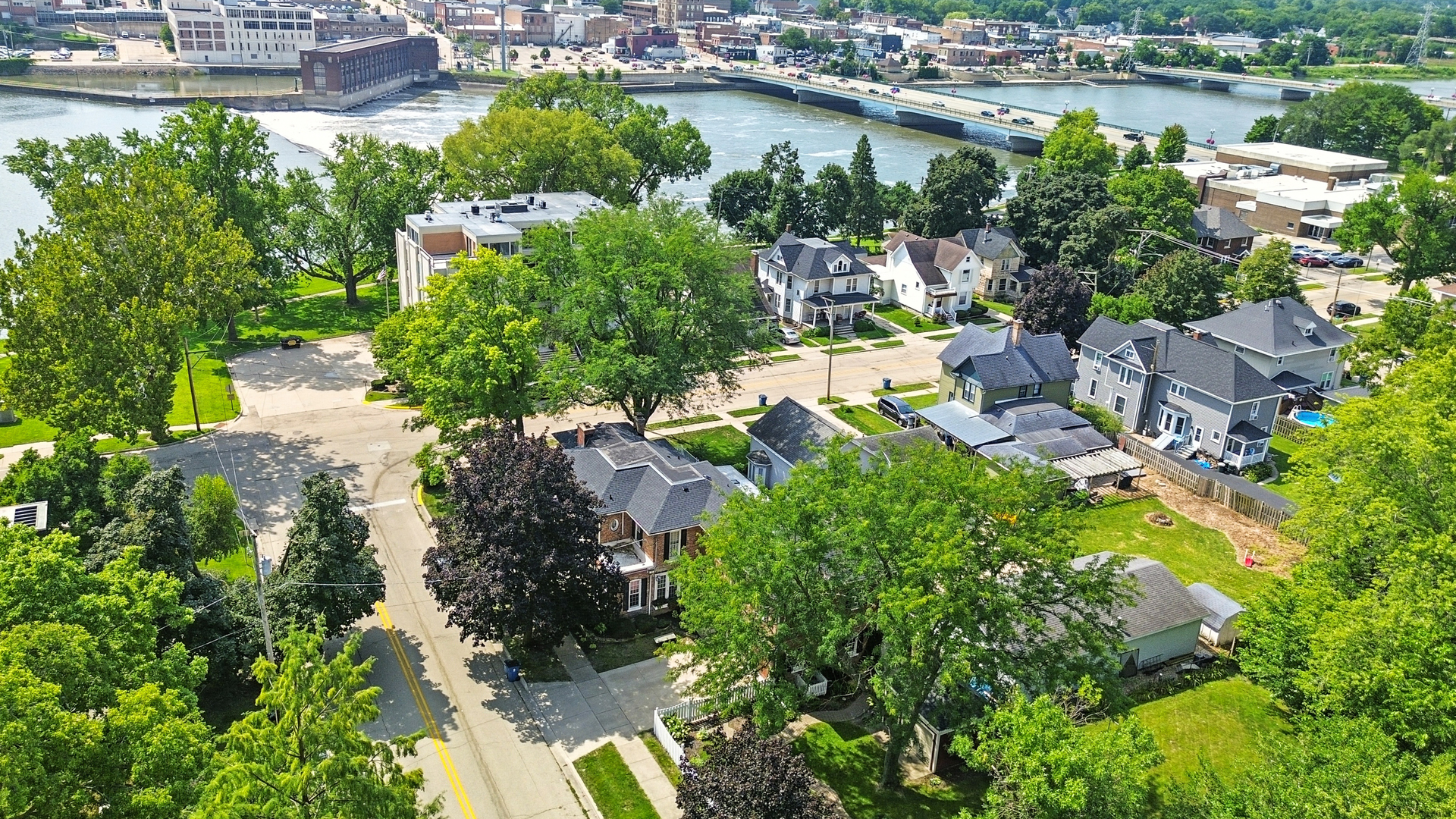 223 East Boyd Street Dixon, IL 61021 - Photo 65 of 74 an aerial view of residential house with outdoor space and lake view