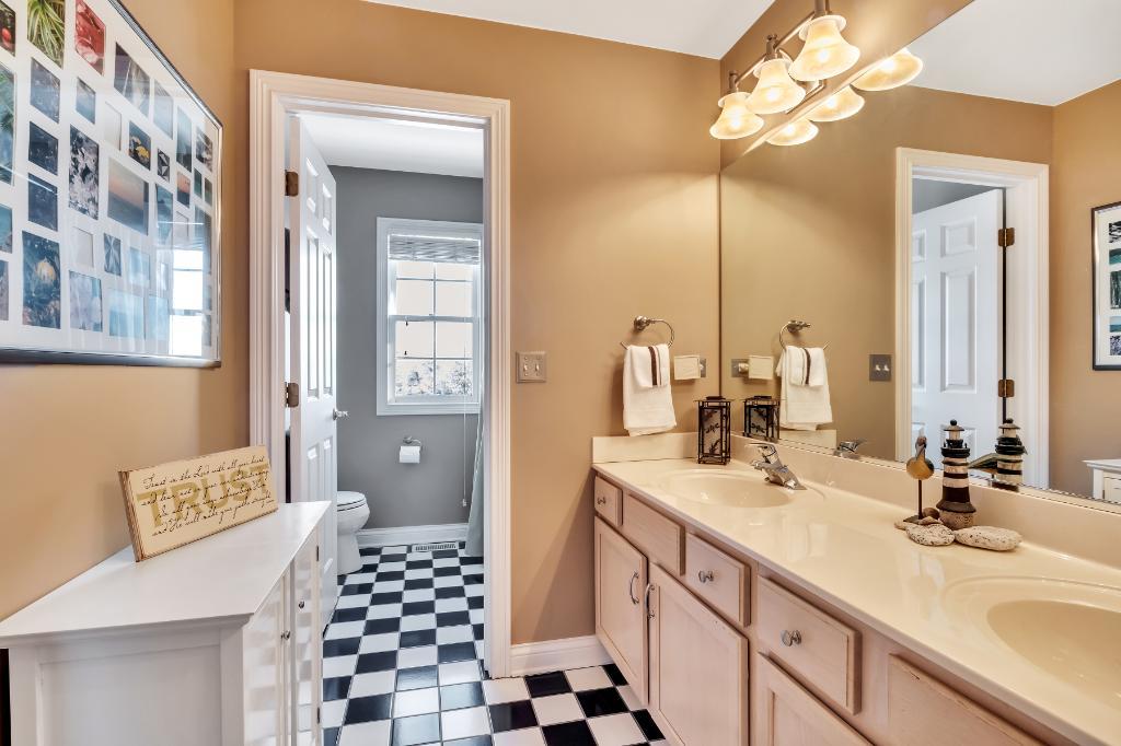 807 Sharp Court Elburn, IL 60119 - Photo 32 of 44 a bathroom with a sink a toilet and a mirror