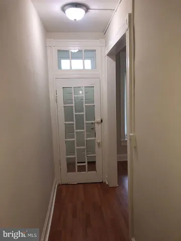 a view of wooden door