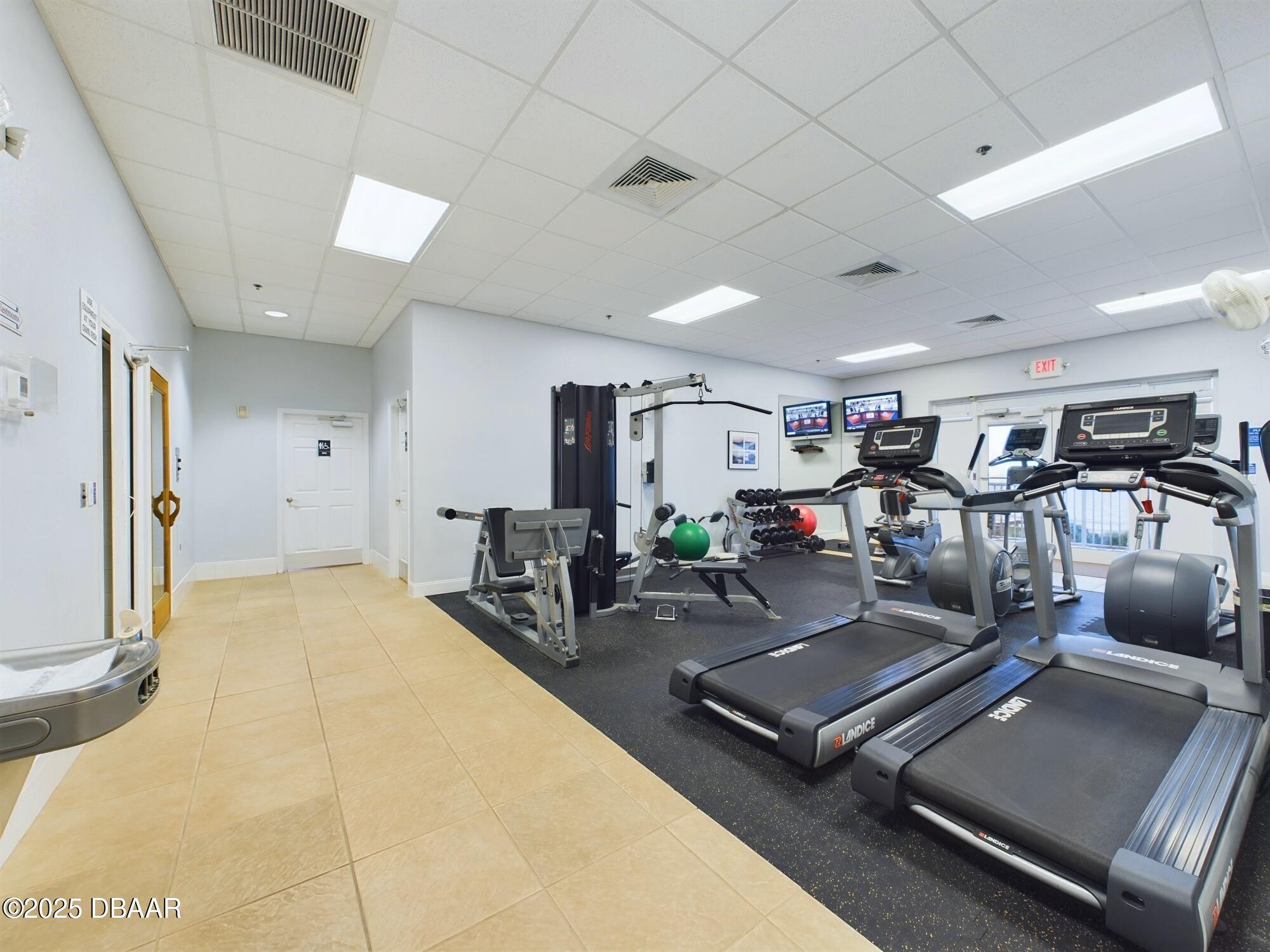4670 Links Village Drive, Unit C601 Ponce Inlet, FL 32127 - Photo 60 of 68 a view of a room with gym equipment