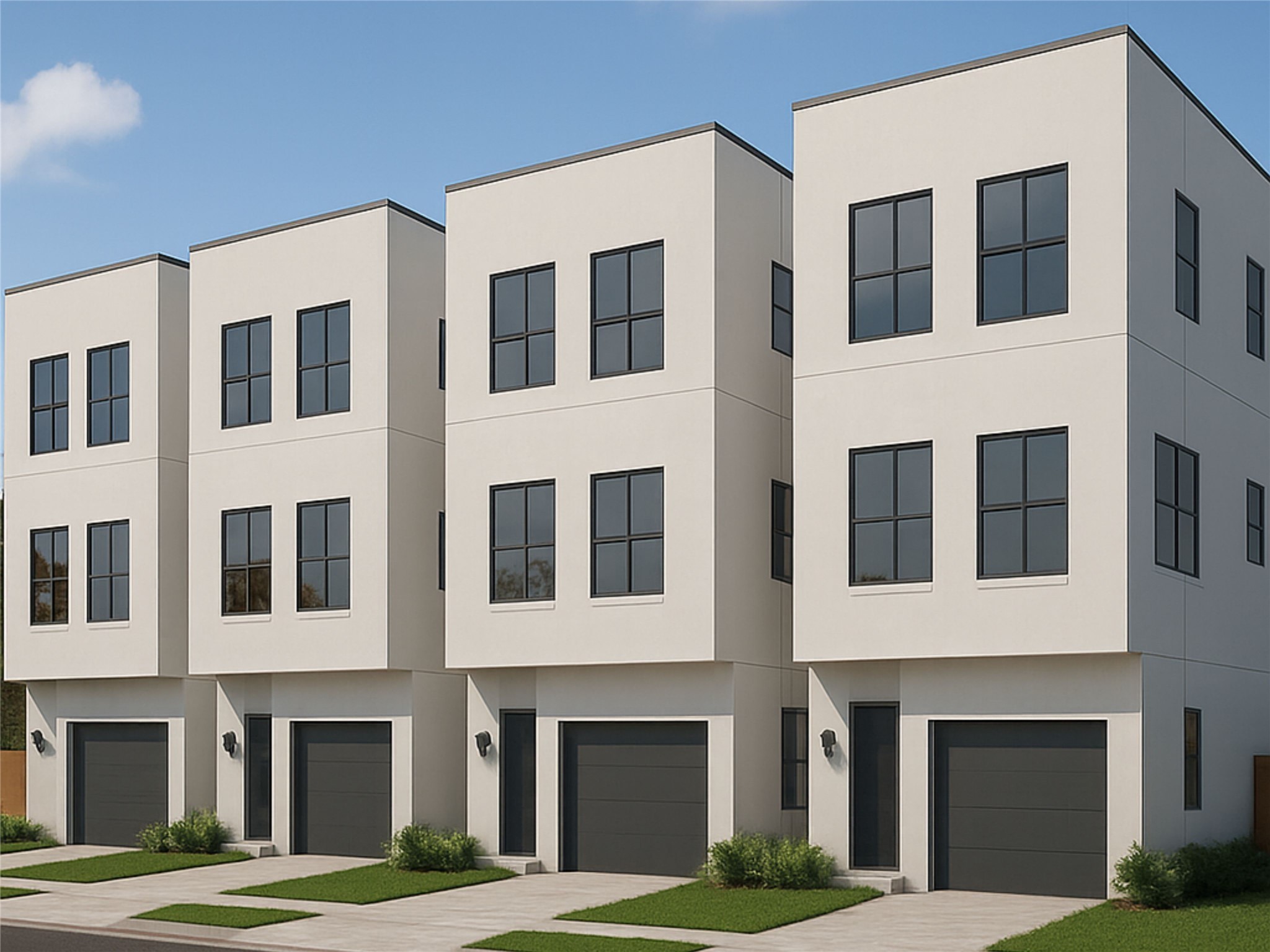 a front view of a brick building