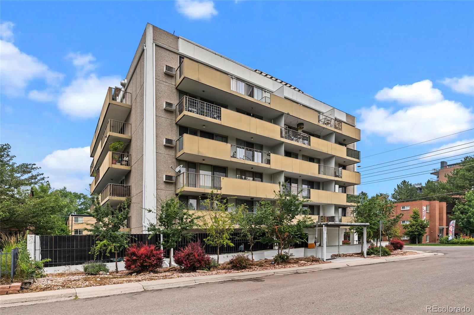 a front view of a building