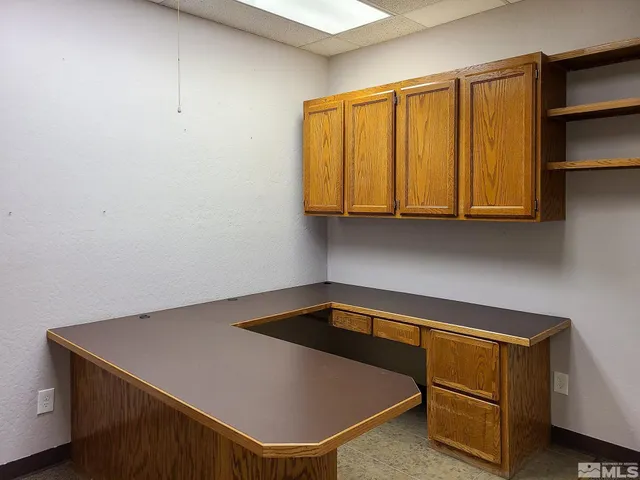 a view of wooden cabinets