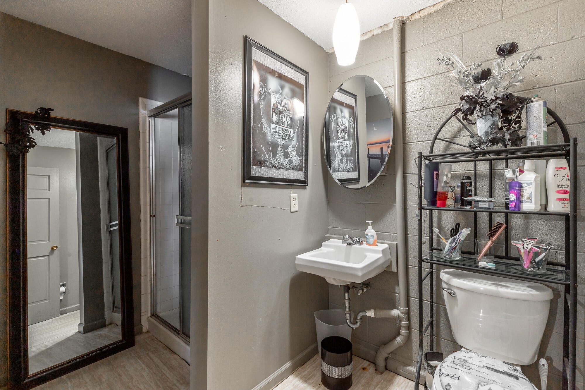 8417 Iris Drive Chattanooga, TN 37421 - Photo 67 of 90 a bathroom with a sink a toilet and a mirror
