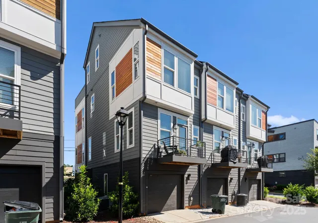 a front view of a building with street view