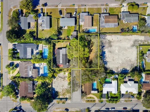 an aerial view of multiple houses