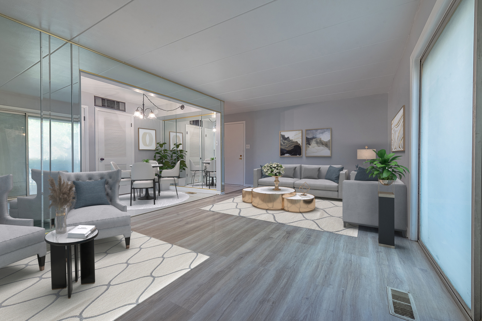 669 Chappel Avenue, Unit 1A Calumet City, IL 60409 - Photo 5 of 24 a living room with furniture and a wooden floor