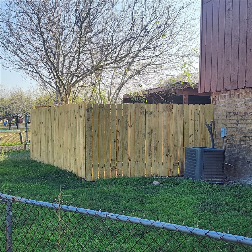 5077 Wingfoot Lane Corpus Christi, TX 78413 - Photo 3 of 4 a view of backyard with potted plants and large tree