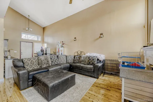 a living room with furniture and a couch