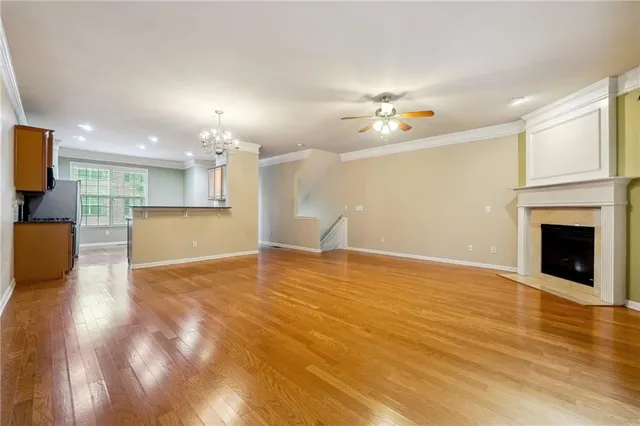 a view of a livingroom with a fireplace