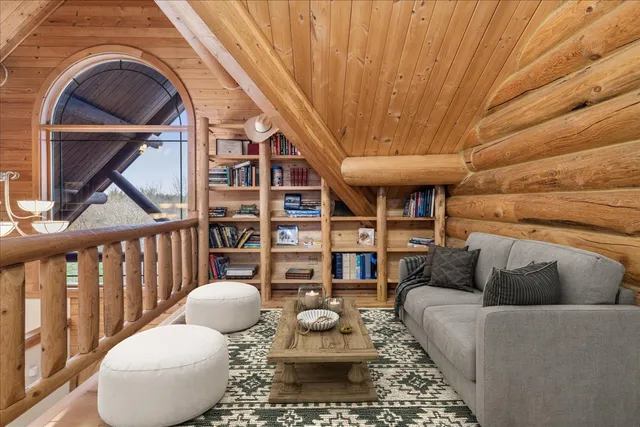 a living room with furniture and a couch