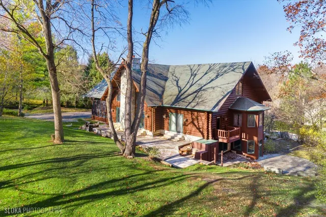 a view of a yard with plants