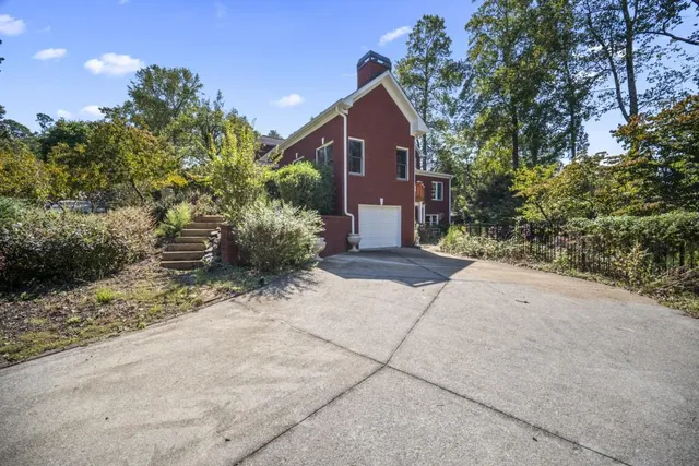 a view of a patio with furniture