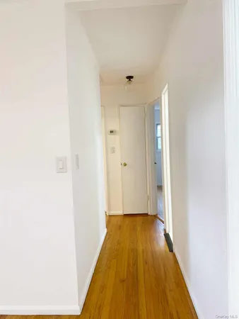 a view of a bathroom with wooden floor and a ceiling fan