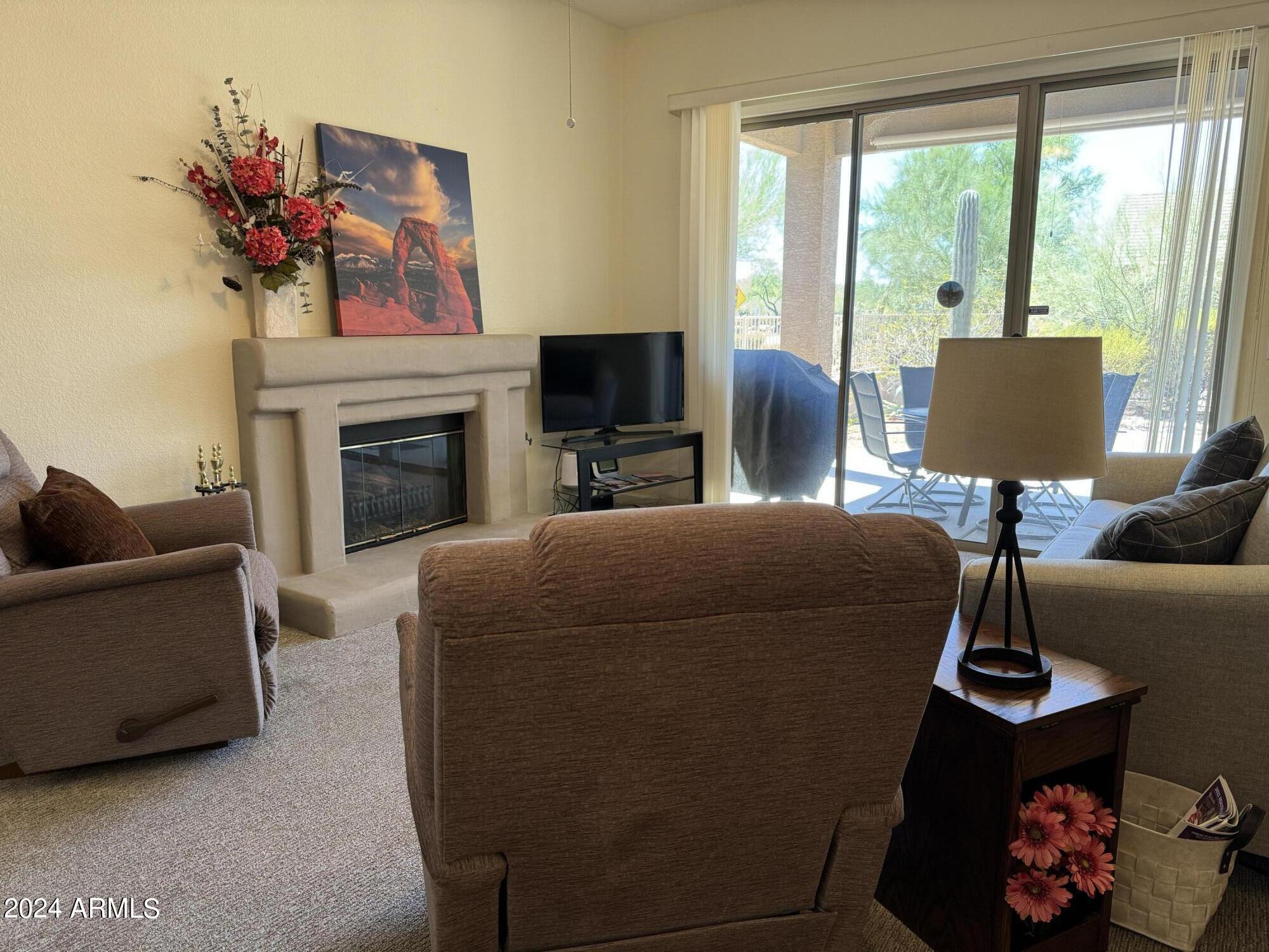 7361 Rugged Ironwood Road Gold Canyon, AZ 85118 - Photo 6 of 52 Living room with Fireplace