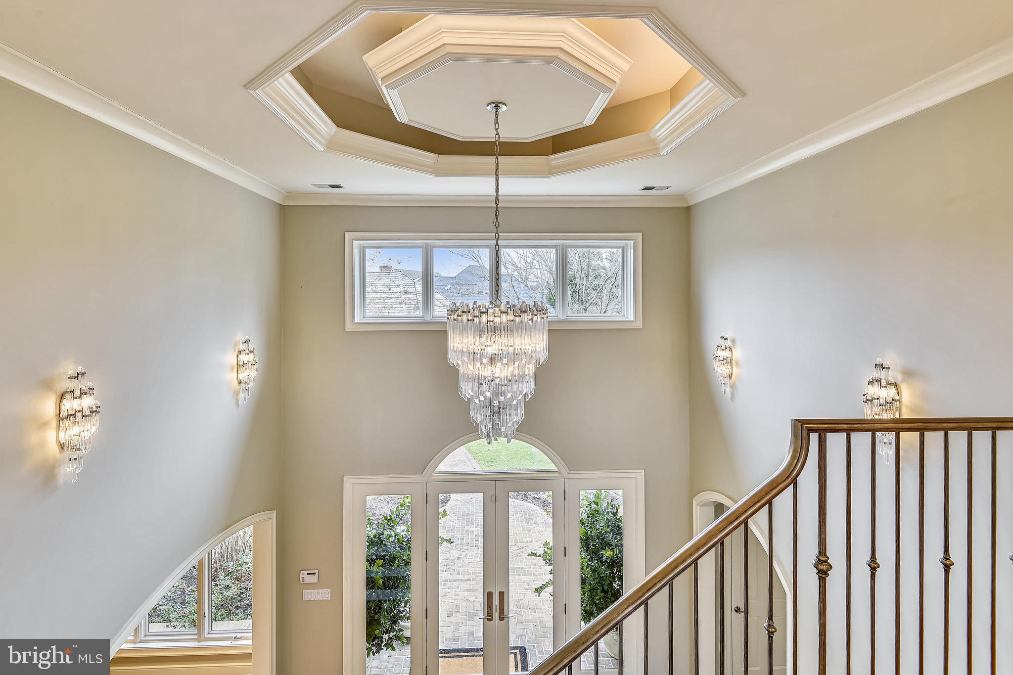680 South River Landing Road Edgewater, MD 21037 - Photo 14 of 83 Waterfall chandelier under backlit tray ceiling