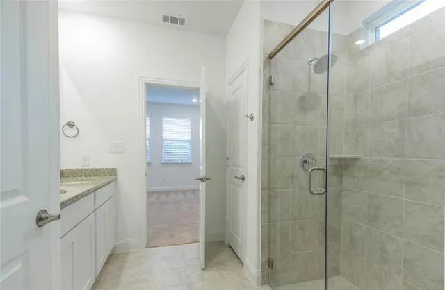a bathroom with a shower