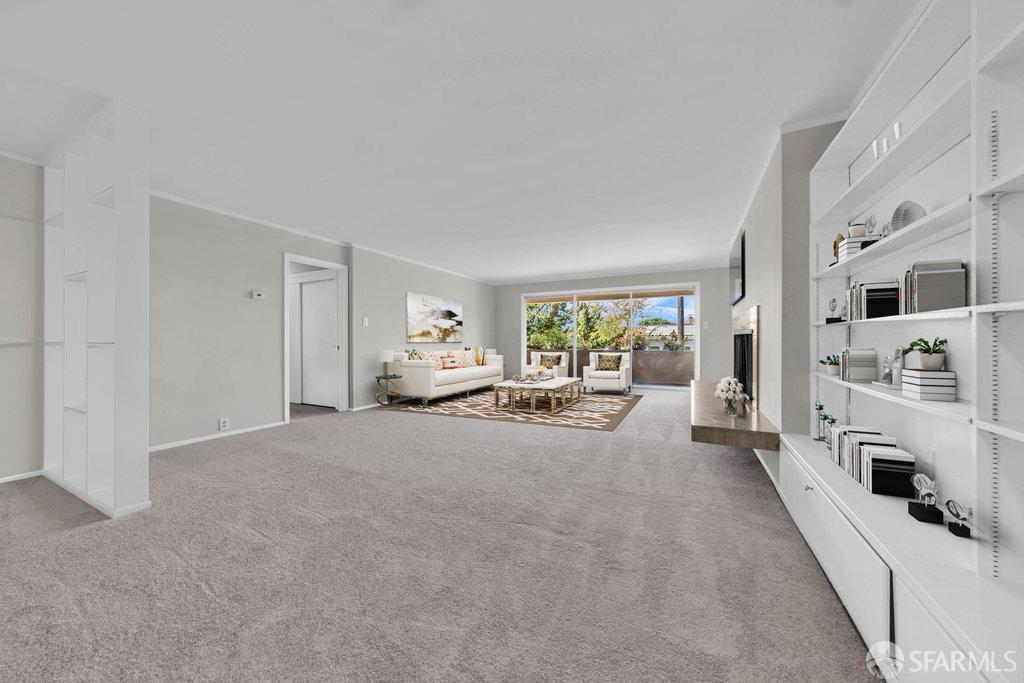 1401 Walnut Street, Unit 1B Berkeley, CA 94709 - Photo 8 of 53 a view of a livingroom with furniture and a fireplace