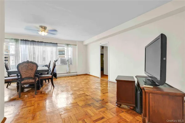 a workspace with furniture and a window