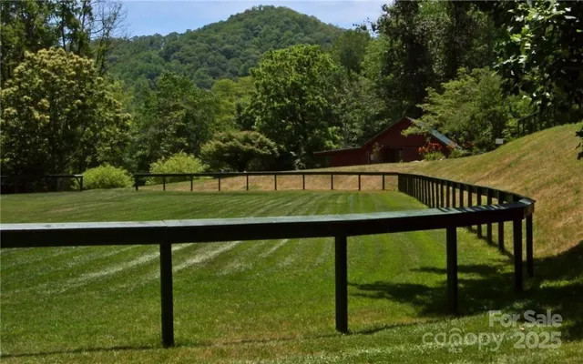 a view of a bench in the garden